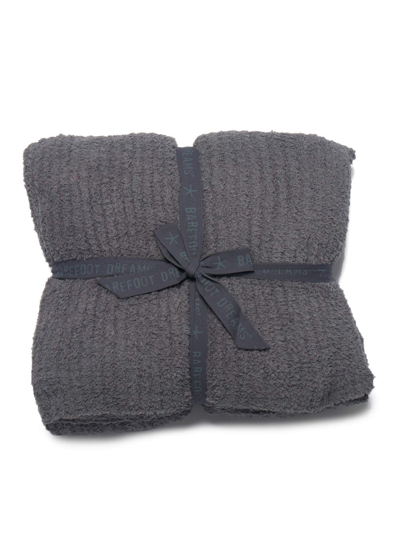 Barefoot DreamsÂ® CozyChicÂ® Ribbed Bed Blanket, Graphite, Full/Queen - Image 1